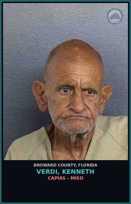 CCW arrest card for VERDI, KENNETH in Broward County: CAPIAS - MISD