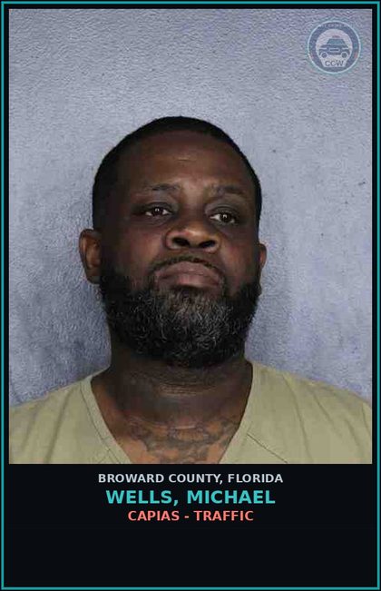 CCW arrest card for WELLS, MICHAEL in Broward County: CAPIAS - TRAFFIC