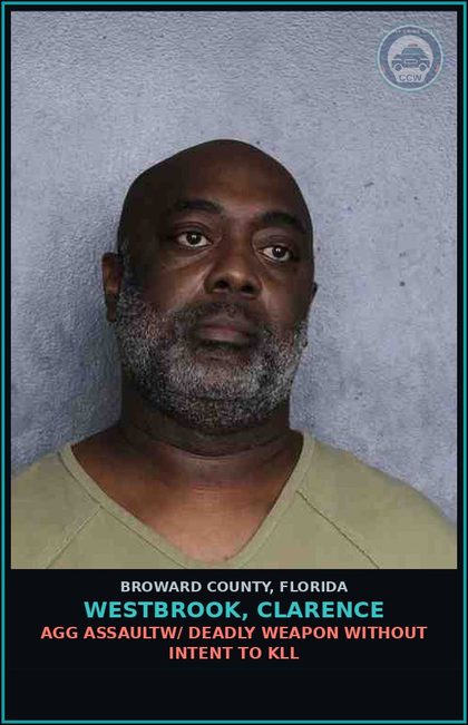 CCW arrest card for WESTBROOK, CLARENCE in Broward County: RESIST OFFICER-OBSTRUCT WITHOUT VIOLENCE