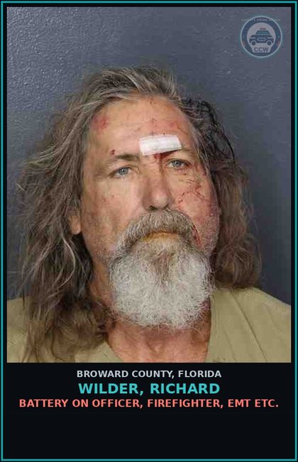 CCW arrest card for WILDER, RICHARD in Broward County: BATTERY ON OFFICER, FIREFIGHTER, EMT ETC.