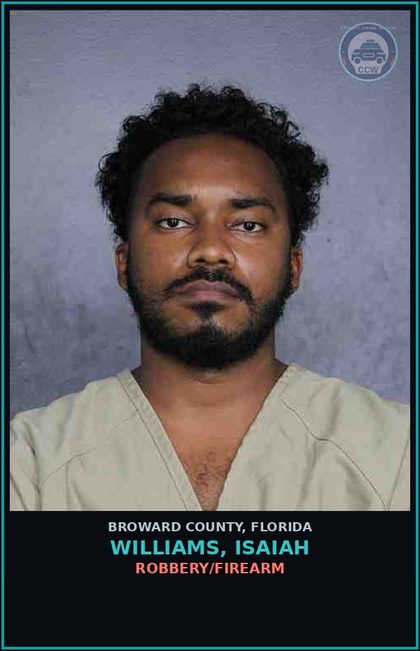 CCW arrest card for WILLIAMS, ISAIAH in Broward County: TAMPER WITH OR FABRICATE PHYSICAL EVIDENCE