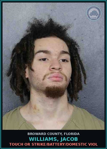 CCW arrest card for WILLIAMS, JACOB in Broward County: FALSE IMPRISONMENT OF PERSON