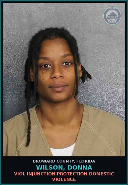 CCW arrest card for WILSON, DONNA in Broward County: VIOL INJUNCTION PROTECTION DOMESTIC VIOLENCE