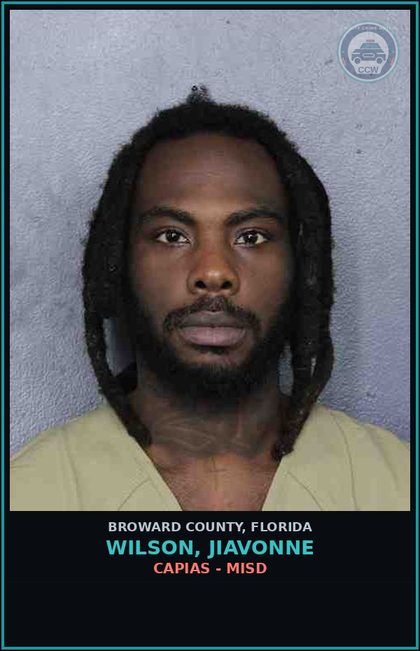 CCW arrest card for WILSON, JIAVONNE in Broward County: CAPIAS - MISD