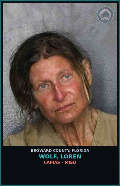 CCW arrest card for WOLF, LOREN in Broward County: CAPIAS - MISD