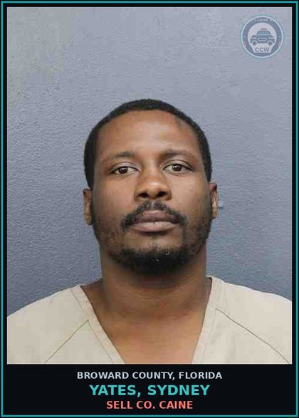 CCW arrest card for YATES, SYDNEY in Broward County: SELL COCAINE