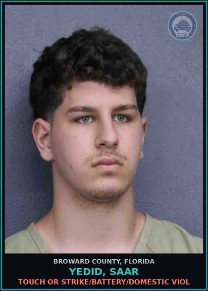 CCW arrest card for YEDID, SAAR in Broward County: TOUCH OR STRIKE/BATTERY/DOMESTIC VIOL