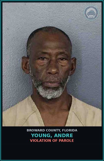 CCW arrest card for YOUNG, ANDRE in Broward County: VIOLATION OF PAROLE
