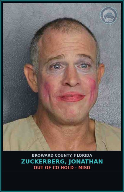 CCW arrest card for ZUCKERBERG, JONATHAN in Broward County: OUT OF CO HOLD - MISD