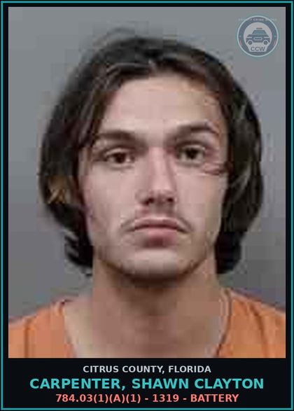 CCW arrest card for CARPENTER, SHAWN CLAYTON in Citrus County: 843.02 - 4801 - RESIST OFFICER W/O VIOLENCE