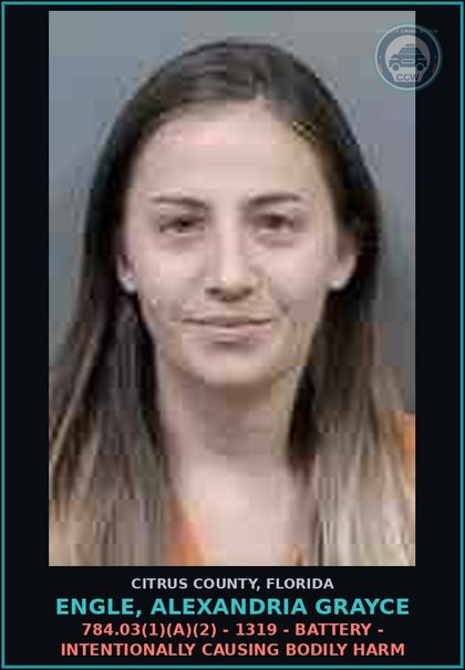 CCW arrest card for ENGLE, ALEXANDRIA GRAYCE in Citrus County: 784.03(1)(A)(2) - 1319 - BATTERY - INTENTIONALLY CAUSING BODILY HARM