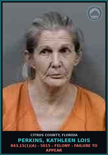 CCW arrest card for Perkins, Kathleen Lois in Citrus County: 843.15(1)(A) - 5015 - FELONY - FAILURE TO APPEAR