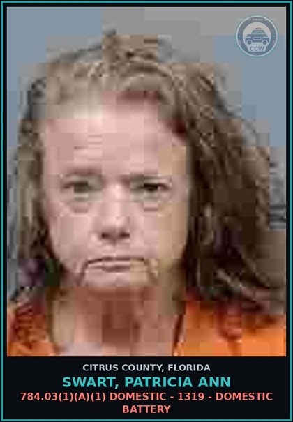 CCW arrest card for SWART, PATRICIA ANN in Citrus County: 784.03(1)(A)(1) DOMESTIC - 1319 - DOMESTIC BATTERY
