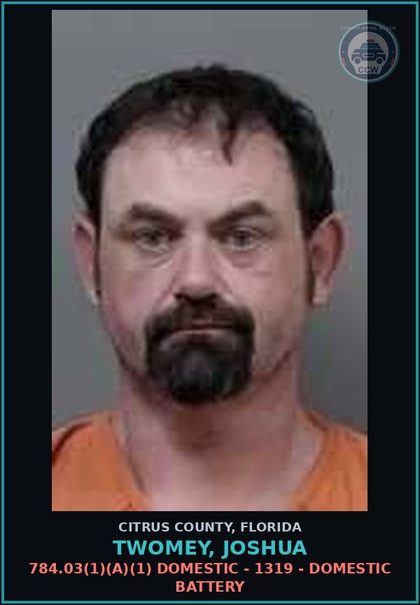 CCW arrest card for Twomey, Joshua in Citrus County: 784.03(1)(A)(1) DOMESTIC - 1319 - DOMESTIC BATTERY