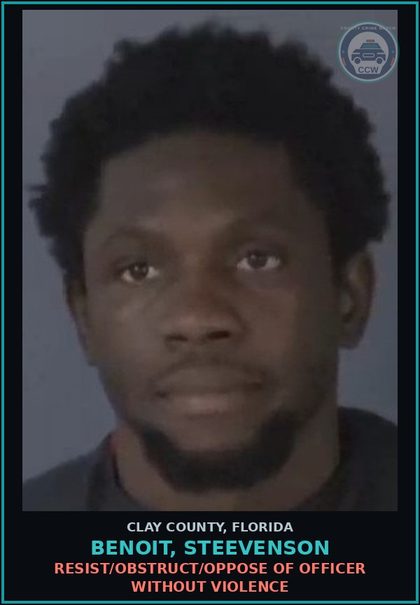 CCW arrest card for BENOIT, STEEVENSON in Clay County: RESIST/OBSTRUCT/OPPOSE OF OFFICER WITHOUT VIOLENCE
