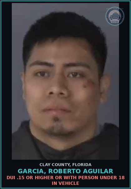 CCW arrest card for GARCIA, ROBERTO AGUILAR in Clay County: RESIST/OBSTRUCT/OPPOSE OF OFFICER WITHOUT VIOLENCE