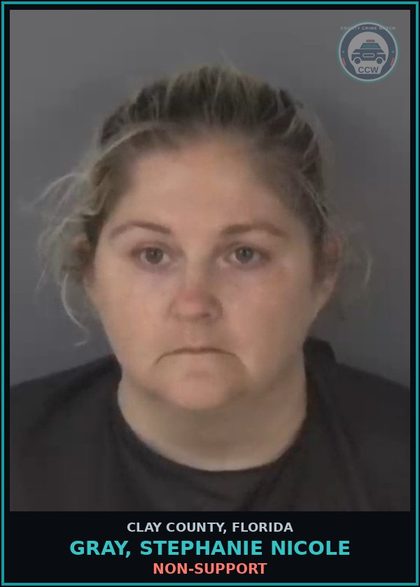 CCW arrest card for GRAY, STEPHANIE NICOLE in Clay County: NON-SUPPORT