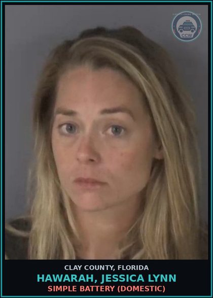 CCW arrest card for HAWARAH, JESSICA LYNN in Clay County: SIMPLE BATTERY (DOMESTIC)