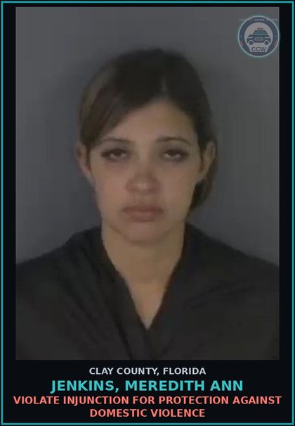 CCW arrest card for JENKINS, MEREDITH ANN in Clay County: VIOLATE INJUNCTION FOR PROTECTION AGAINST DOMESTIC VIOLENCE