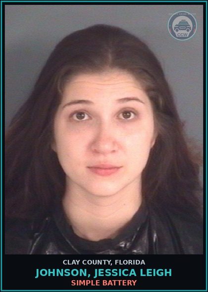 CCW arrest card for JOHNSON, JESSICA LEIGH in Clay County: SIMPLE BATTERY