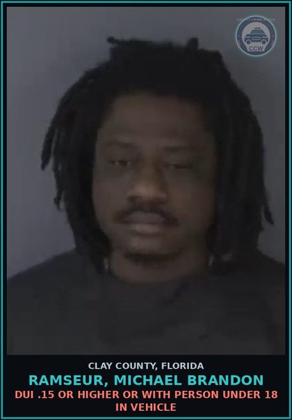 CCW arrest card for RAMSEUR, MICHAEL BRANDON in Clay County: DUI .15 OR HIGHER OR WITH PERSON UNDER 18 IN VEHICLE