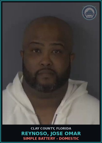 CCW arrest card for REYNOSO, JOSE OMAR in Clay County: SIMPLE BATTERY - DOMESTIC