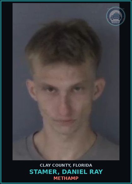 CCW arrest card for STAMER, DANIEL RAY in Clay County: Methamp