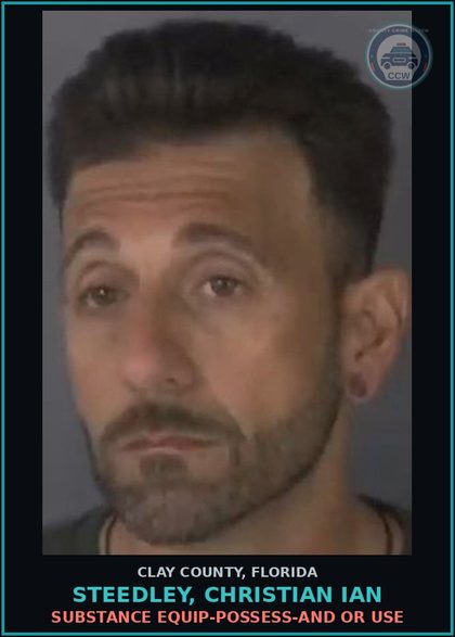CCW arrest card for STEEDLEY, CHRISTIAN IAN in Clay County: DRUG EQUIP-POSSESS-AND OR USE