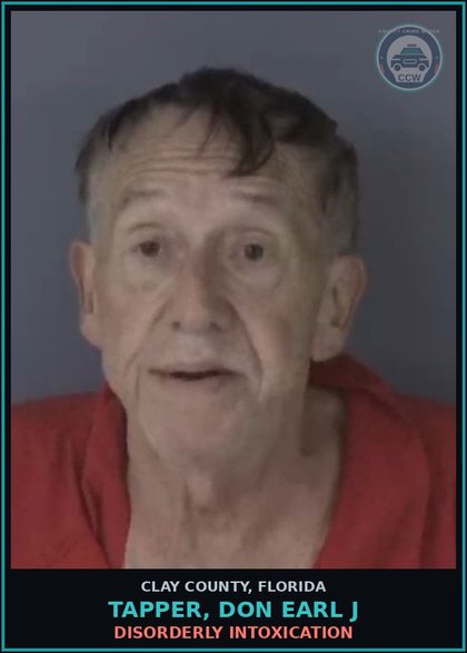 CCW arrest card for TAPPER, DON EARL J in Clay County: DISORDERLY INTOXICATION