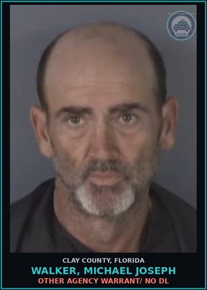 CCW arrest card for WALKER, MICHAEL JOSEPH in Clay County: OTHER AGENCY WARRANT/ NO DL