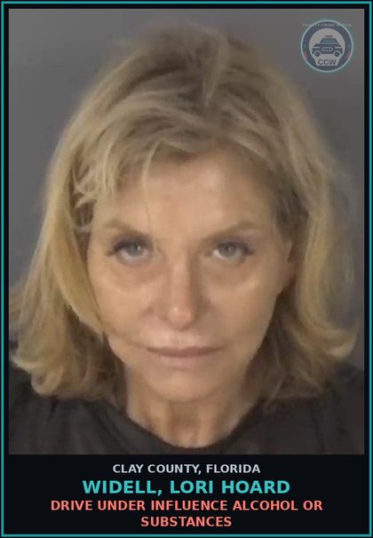 CCW arrest card for WIDELL, LORI HOARD in Clay County: DRIVE UNDER INFLUENCE ALCOHOL OR DRUGS