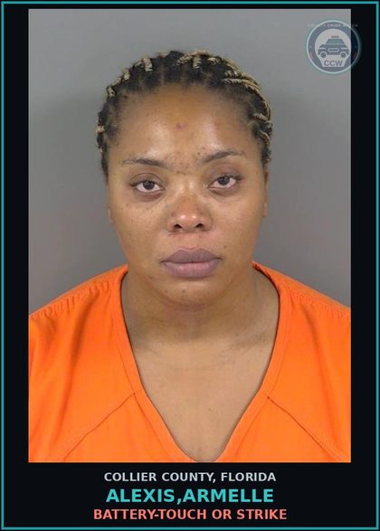 CCW arrest card for ALEXIS,ARMELLE in Collier County: BATTERY-TOUCH OR STRIKE