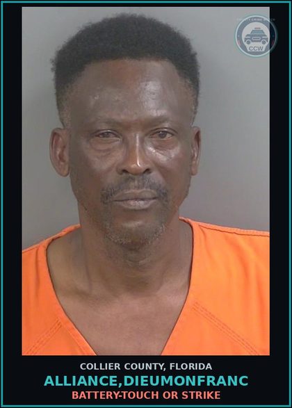 CCW arrest card for ALLIANCE,DIEUMONFRANC in Collier County: BATTERY-TOUCH OR STRIKE