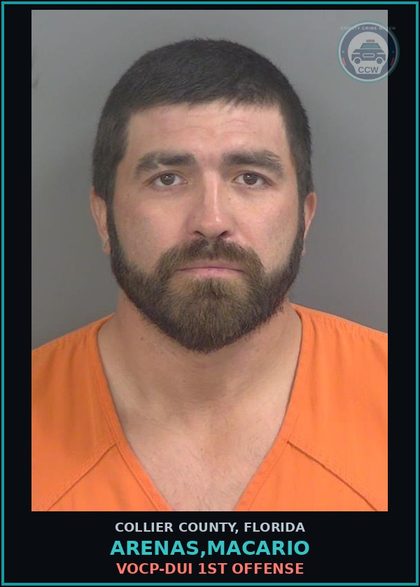 CCW arrest card for ARENAS,MACARIO in Collier County: VOCP-DUI 1ST OFFENSE
