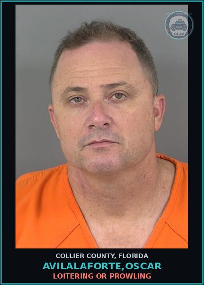 CCW arrest card for AVILALAFORTE,OSCAR in Collier County: LOITERING OR PROWLING