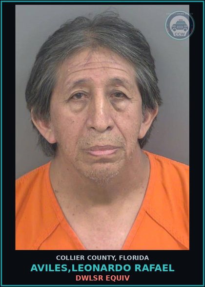 CCW arrest card for AVILES,LEONARDO RAFAEL in Collier County: DWLSR EQUIV