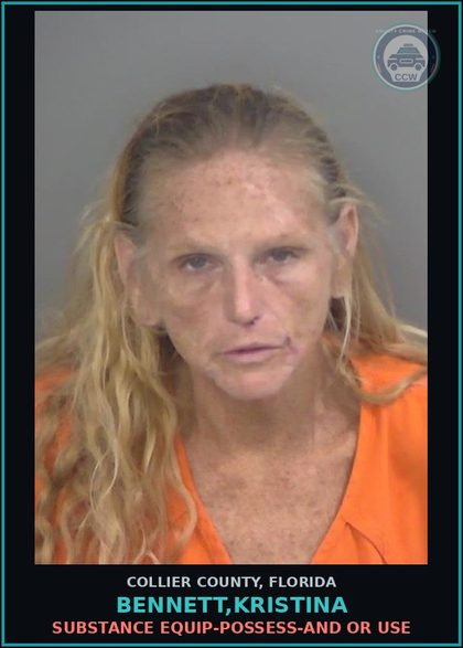CCW arrest card for BENNETT,KRISTINA in Collier County: DRUG EQUIP-POSSESS-AND OR USE