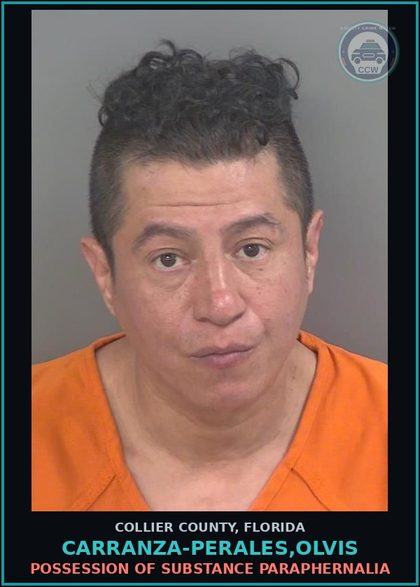 CCW arrest card for CARRANZA-PERALES,OLVIS in Collier County: DRUGS POSSESS contr substance W/O PRESCRIPTION