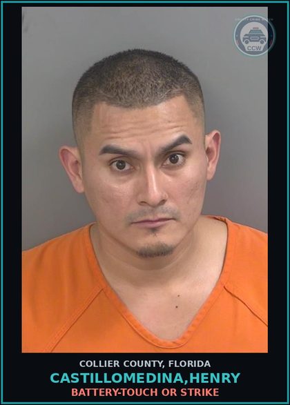 CCW arrest card for CASTILLOMEDINA,HENRY in Collier County: BATTERY-TOUCH OR STRIKE