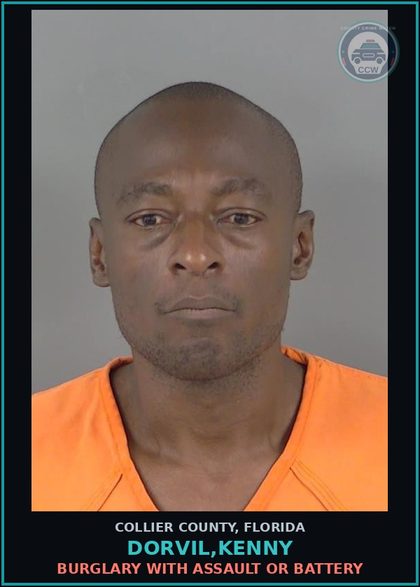 CCW arrest card for DORVIL,KENNY in Collier County: BURGLARY WITH ASSAULT OR BATTERY