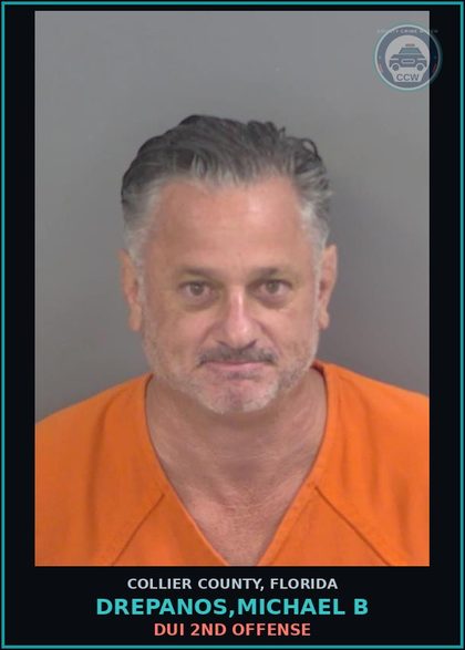 CCW arrest card for DREPANOS,MICHAEL B in Collier County: DUI 2ND OFFENSE