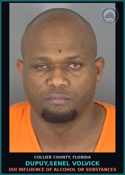 CCW arrest card for DUPUY,SENEL VOLVICK in Collier County: FLEE/ELUDE POLICE-FAIL TO OBEY LEO ORDER TO STOP
