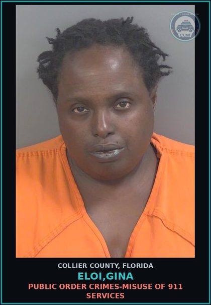 CCW arrest card for ELOI,GINA in Collier County: PUBLIC ORDER CRIMES-MISUSE OF 911 SERVICES