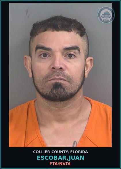 CCW arrest card for ESCOBAR,JUAN in Collier County: FTA/NVDL