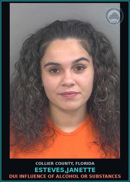 CCW arrest card for ESTEVES,JANETTE in Collier County: DUI INFLUENCE OF ALCOHOL OR DRUGS