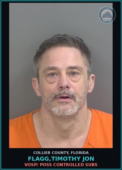 CCW arrest card for FLAGG,TIMOTHY JON in Collier County: VOSP/ POSS CONTROLLED SUBS