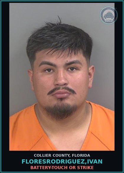 CCW arrest card for FLORESRODRIGUEZ,IVAN in Collier County: BATTERY-TOUCH OR STRIKE