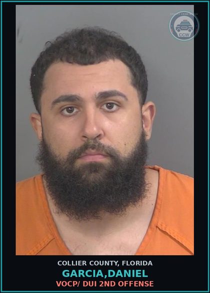 CCW arrest card for GARCIA,DANIEL in Collier County: VOCP/ DUI 2ND OFFENSE