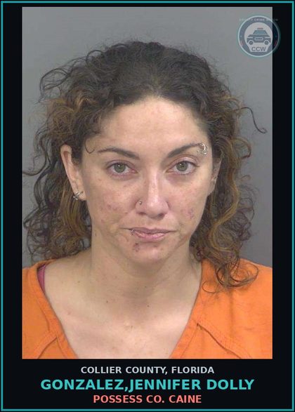 CCW arrest card for GONZALEZ,JENNIFER DOLLY in Collier County: POSSESS COCAINE