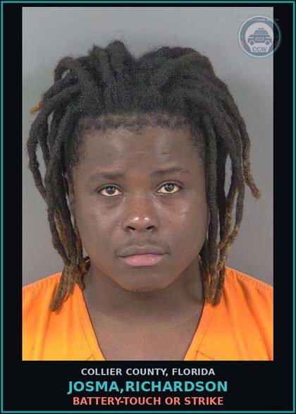 CCW arrest card for JOSMA,RICHARDSON in Collier County: BATTERY-TOUCH OR STRIKE